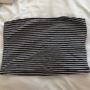 Black and white striped tube top